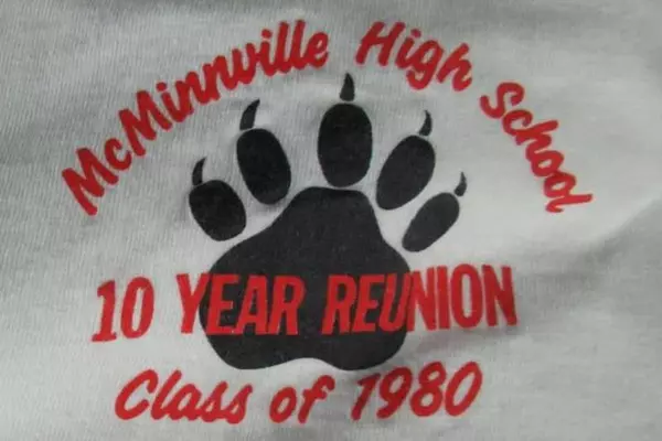 Vtg McMinnville High School Class of 1980 Reunion Tee Shirt Men's L Stedman