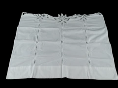 Vintage Floral Lace White Table Runner 28"x24" Linen Dining Home Decor