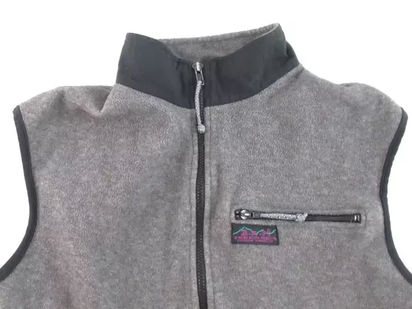 Vintage B Wear Action Products Gray Vest Men's M Full Zip Pockets Collared