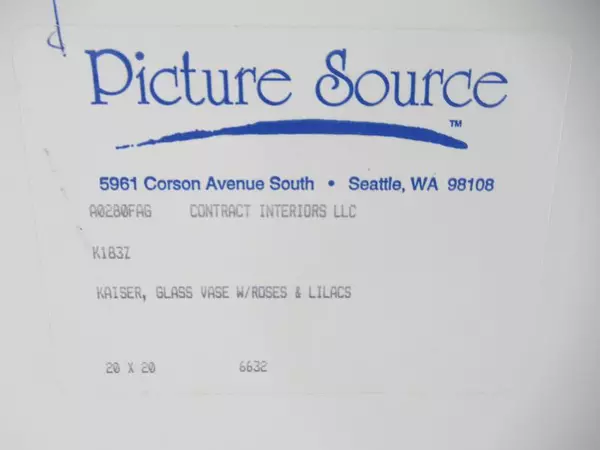 Framed Art Print Glass Vase with Roses and Lilacs Still Life Decor Kaiser Matted