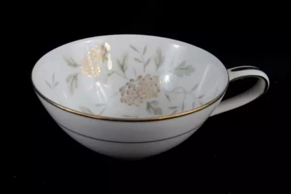 Vtg Noritake Janice 5814 Cup and Saucer Made Japan Gray Gold Floral Replacement