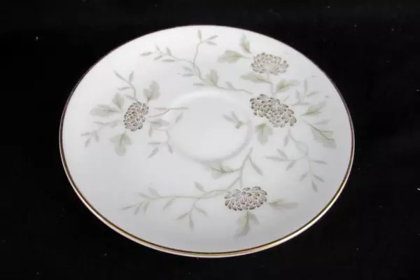 Vtg Noritake Janice 5814 Cup and Saucer Made Japan Gray Gold Floral Replacement