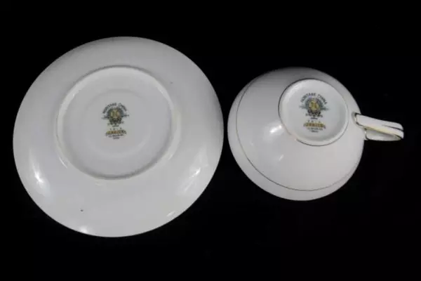 Vtg Noritake Janice 5814 Cup and Saucer Made Japan Gray Gold Floral Replacement