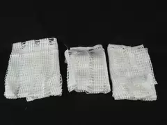 Lot of 3 White Woven Fabric Curtain Remnants for DIY Craft Projects