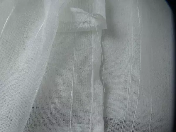 Lot of Sheer Stripe White Curtain Fabric Remnant 100% Polyester 216" Crafts