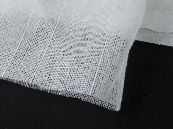 Lot of Sheer Stripe White Curtain Fabric Remnant 100% Polyester 216" Crafts