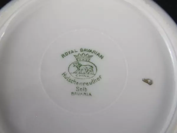 Lot of 4 Vintage Hutschenreuther Bavaria Fruit Bowls Green Pink Gold Trim