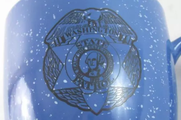 Washington State Patrol Blue Speckled Collectible Mug - Pre-Owned Cup
