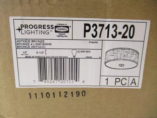 Progress Lighting Inspire Collection 2 Light Flush Mount Light Fixture Scratched