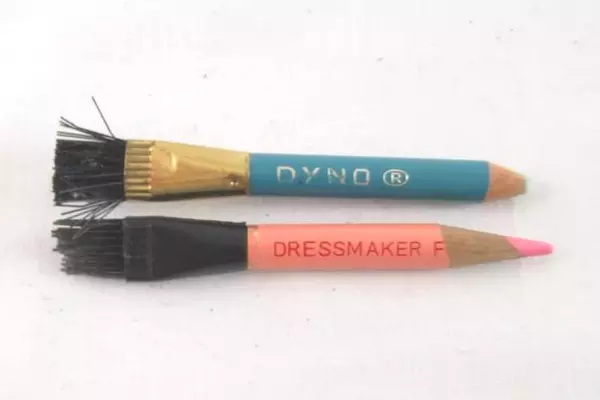 Lot of 2 Vintage Dyno Dressmaker Pencils with Brush Ends for Sewing & Crafting