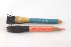 Lot of 2 Vintage Dyno Dressmaker Pencils with Brush Ends for Sewing & Crafting