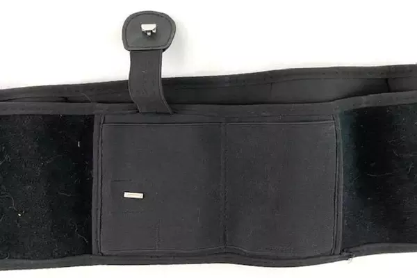 Black Belly Band Concealed Carry Belt with Universal Holster Size Fits Most