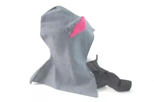 Handmade Gray Elephant Hat with Pink Ears - Unique Costume Accessory