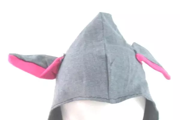 Handmade Gray Elephant Hat with Pink Ears - Unique Costume Accessory