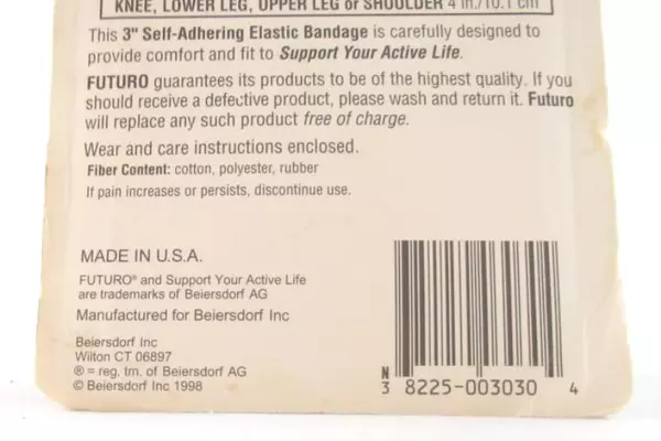1998 Futuro Self-Adhering Elastic Bandage 3"x52" Sealed New Old Stock