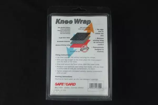 SafeGard Knee Wrap Adjustable Neoperf Support - Pre-Owned, Breathable Black