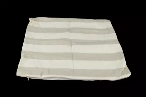 Lavie Vert Beige Tan Striped Woven Pillow Case Cover 17" Zip Closure