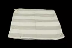 Lavie Vert Beige Tan Striped Woven Pillow Case Cover 17" Zip Closure