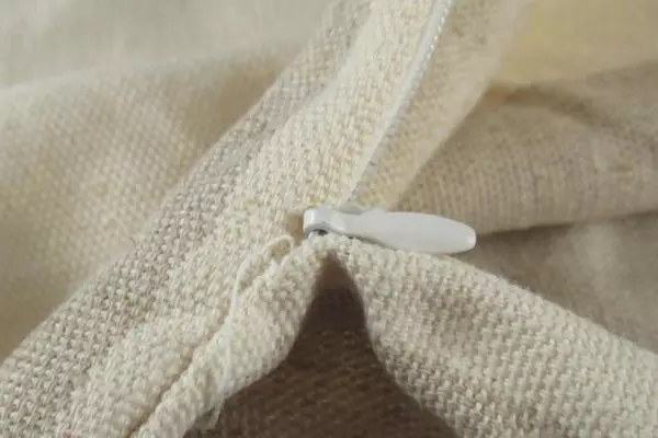 Lavie Vert Beige Tan Striped Woven Pillow Case Cover 17" Zip Closure