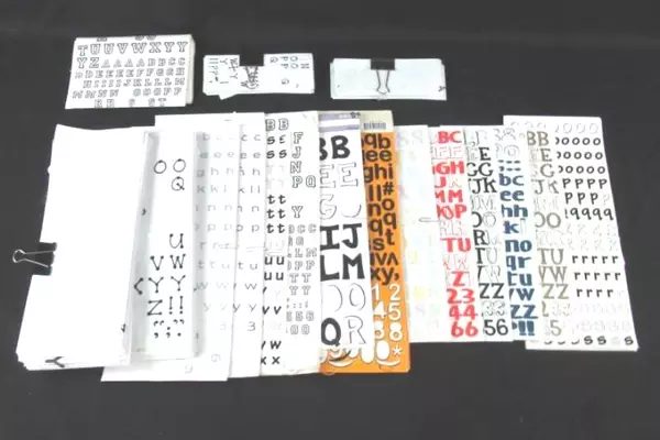 Lot of Black & White Alphabet Stickers for DIY Crafts - Partial Sheets