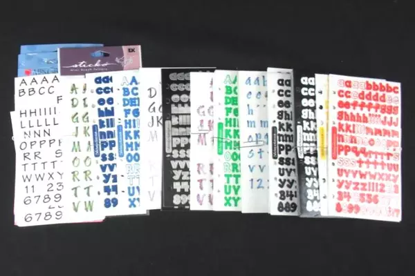 Lot of Alphabet Stickers in Black, White & Colorful for DIY Crafts