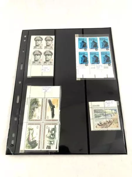 Lot of 4 US Plate Block Stamps 1971-72 MNH MacArthur Wildlife National Parks