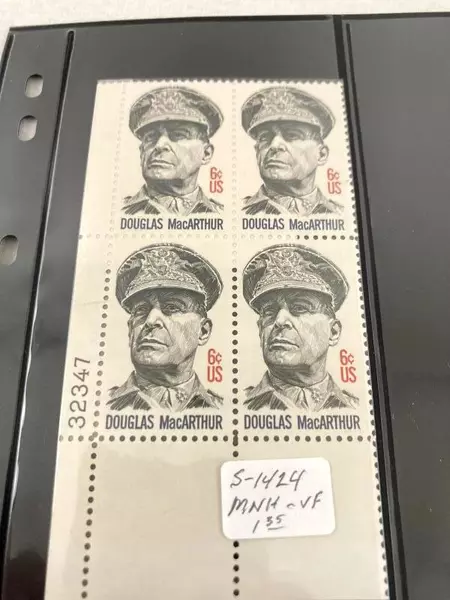 Lot of 4 US Plate Block Stamps 1971-72 MNH MacArthur Wildlife National Parks