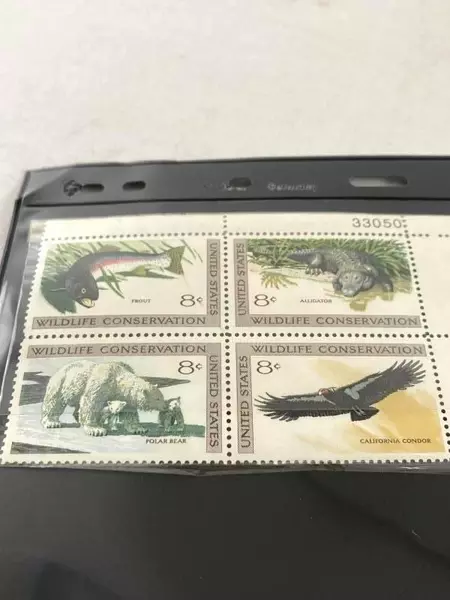 Lot of 4 US Plate Block Stamps 1971-72 MNH MacArthur Wildlife National Parks