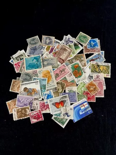 Lot of 59 Used Indian Stamps 1960s-1970s Monarchs & Buildings