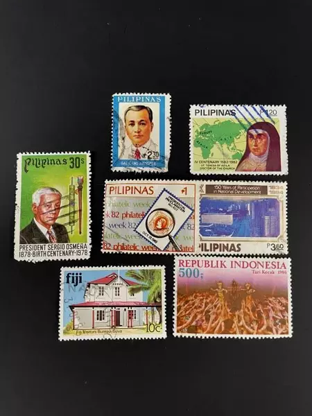 Used Southeast Asia Stamps Lot of 49 Unique Philippines & Indonesia