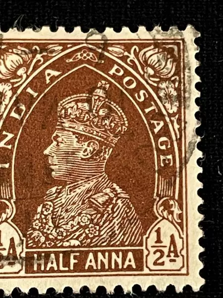 Colonial India King George VI Half Anna Stamp Used Brown 1937-1938 Collectible