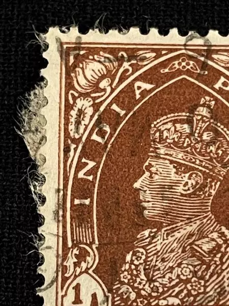 Colonial India King George VI Half Anna Stamp Used Brown 1937-1938 Collectible