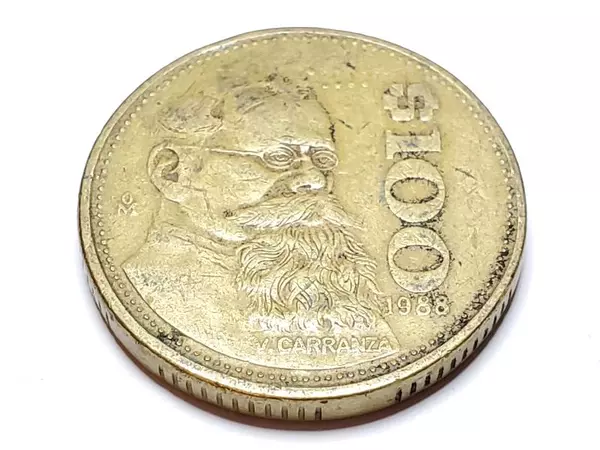 1988 100 Mexican Peso Coin - Low Circulation Bronze Aluminum Collectible