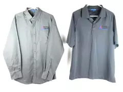 Lot of 2 Port Authority Men's Shirts - Short & Long Sleeve - Size M