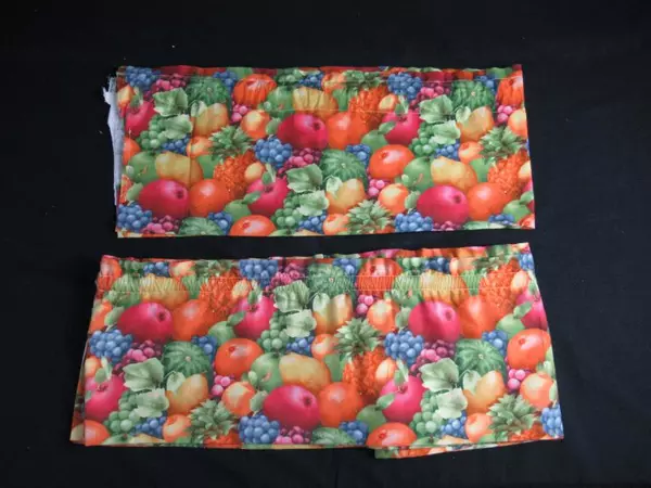 Lot of 2 Handmade Fruit Pattern Valances Red Orange Yellow Window Decor