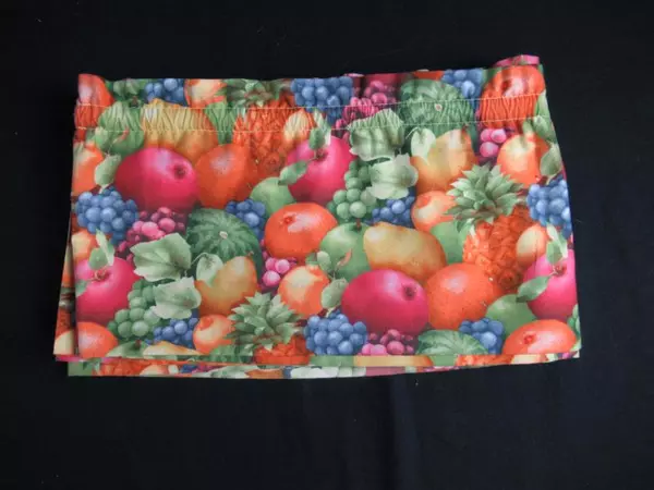 Lot of 2 Handmade Fruit Pattern Valances Red Orange Yellow Window Decor