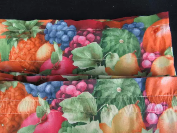 Lot of 2 Handmade Fruit Pattern Valances Red Orange Yellow Window Decor