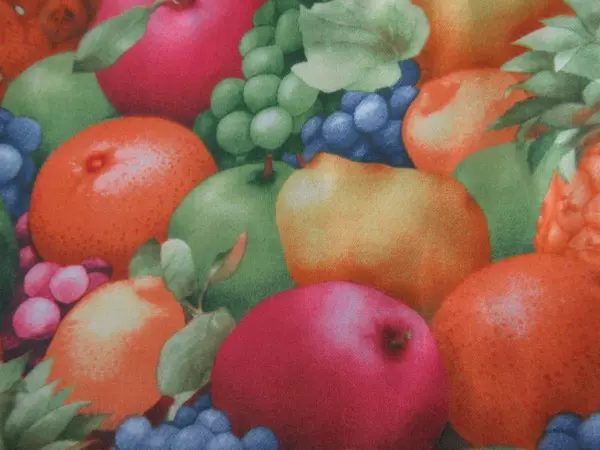 Lot of 2 Handmade Fruit Pattern Valances Red Orange Yellow Window Decor