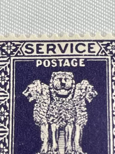 1950s India Asoka Pillar 3Ps Mint Never Hinged Blue Postage Stamp