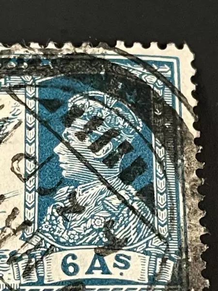 1937 Colonial India King George VI 6 Annas Mail Steamer Stamp Scott #159 Used