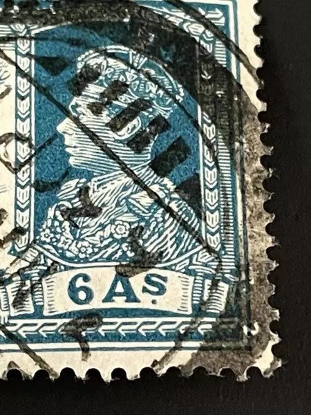 1937 Colonial India King George VI 6 Annas Mail Steamer Stamp Scott #159 Used