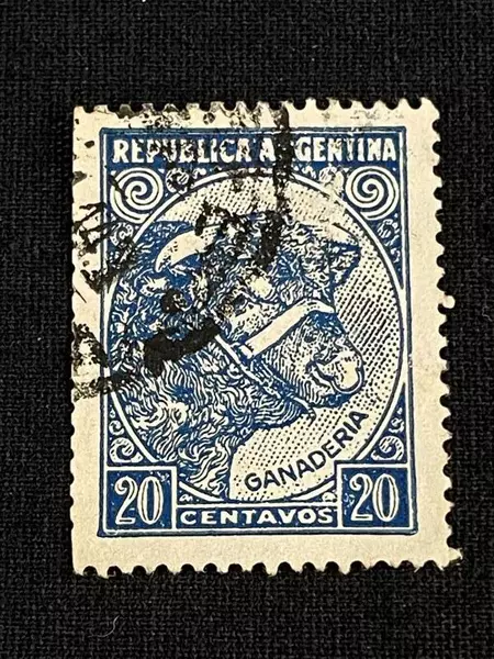 1951 Argentina 20 Centavos Ganaderia Cattle Stamp VF Used for Collectors