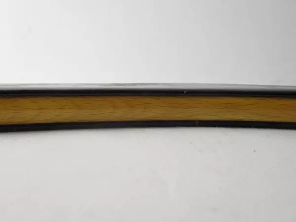 Vtg Wood Faux Leather Padded Hanger 17.5" Twisted Bronze Hook