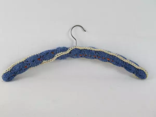 Vintage Georg Munch Kunzelsau Crochet Wood Hanger with Metal Hook 17.5"
