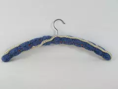 Vintage Georg Munch Kunzelsau Crochet Wood Hanger with Metal Hook 17.5"