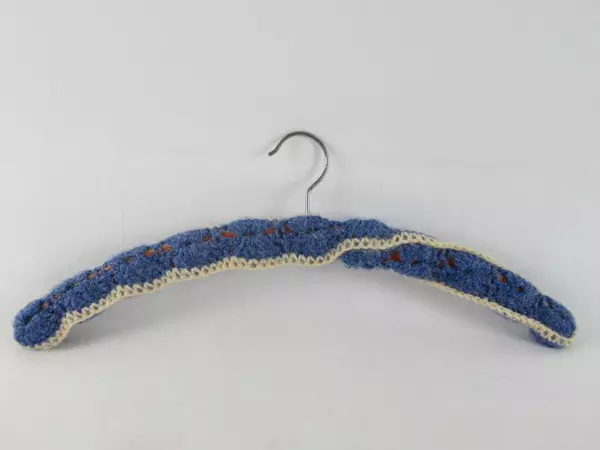 Vintage Georg Munch Kunzelsau Crochet Wood Hanger with Metal Hook 17.5"