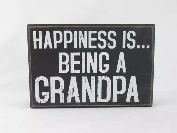 Designs By Kathy Phillips Wood Plaque - Happiness is Being A Grandpa