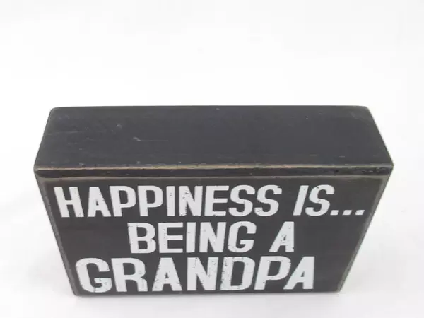 Designs By Kathy Phillips Wood Plaque - Happiness is Being A Grandpa