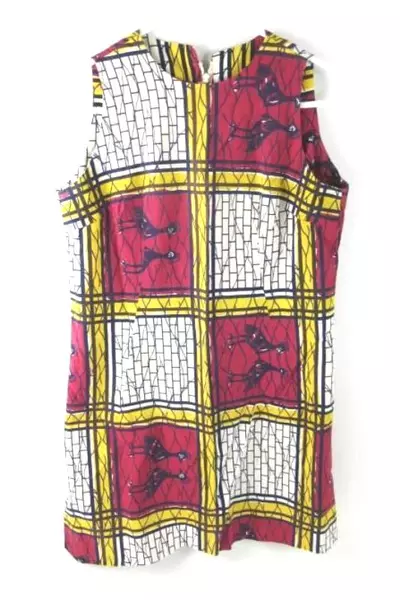 Lot of 2 Handmade Ethnic Geometric Sleeveless Dresses Women's Size S