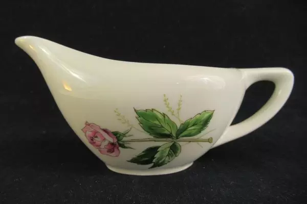 Vintage Knowles Tea Rose Porcelain Creamer X-2240-0 7" Long Floral Design
